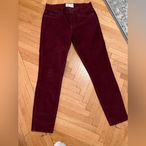 Current Elliott maroon/burgundy corduroy